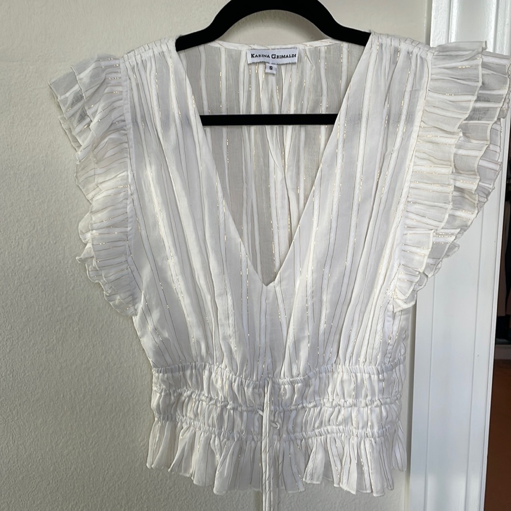 Karina Grimaldi white blouse size S